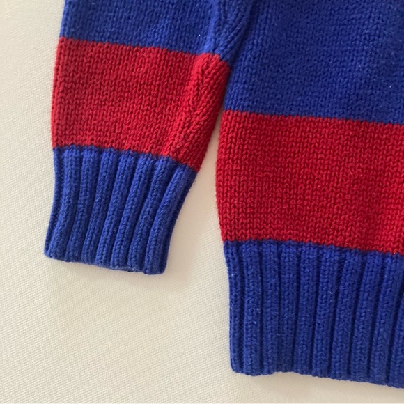 Polo Ralph Lauren Boys 5 Blue Red Stripe Pullover Sweater - Picture 6 of 7